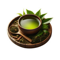 Green tea port isolated on transparent background png