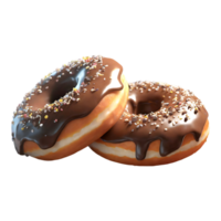 Chocolate donut isolated on transparent background png