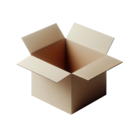 Open empty box isolated on transparent background png