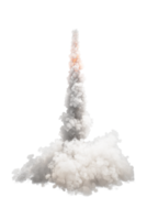 Smoke of rocket launch on transparent background png