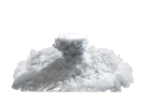 Dry ice smoke with podiums on transparent background png