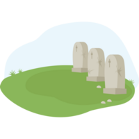 Cemetery. Stone graves in grass png