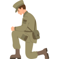 Militär- Soldat Mann auf einer Knie png