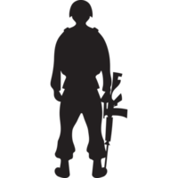 silhouette militaire soldat avec arme png