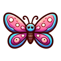 Animé représentation de une mignonne papillon png