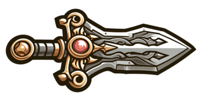 Fantasy Magical Sword in Cartoon Illustration png