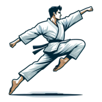 master of karate jumping to smash png