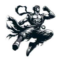 fighter game character jump png