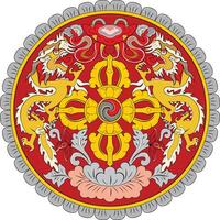 nacional emblema de Bután vector