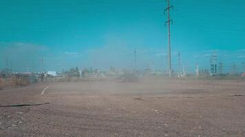 Drifting car, professional driver drifting car on asphalt race track. smoke and dust video