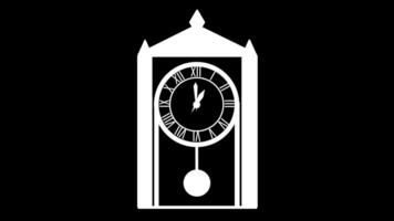 Animation of Clock Icon for time display Black background video