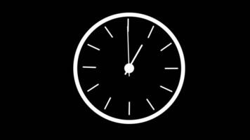 Animation of Clock Icon for time display Black background video