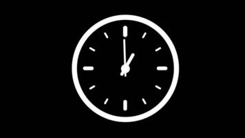 animatie van klok icoon voor tijd Scherm zwart achtergrond video