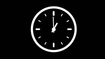 Animation of Clock Icon for time display Black background video