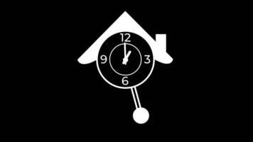 Animation of Clock Icon for time display Black background video