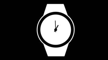 Animation von Uhr Symbol zum Zeit Anzeige schwarz Hintergrund video