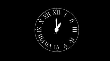 Animation of Clock Icon for time display Black background video