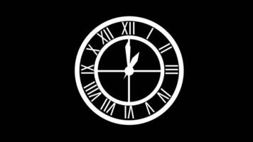 Animation of Clock Icon for time display Black background video