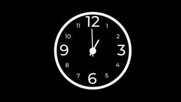 Animation of Clock Icon for time display Black background video