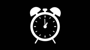 Animation of Clock Icon for time display Black background video