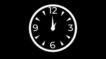 Animation of Clock Icon for time display Black background video