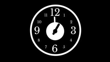 Animation of Clock Icon for time display Black background video