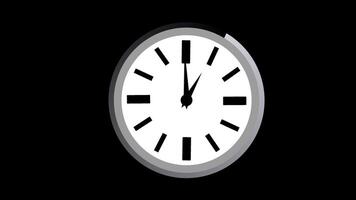 Animation of Clock Icon for time display Black background video