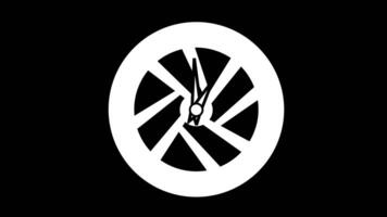 Animation of Clock Icon for time display Black background video