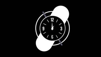 Animation of Clock Icon for time display Black background video