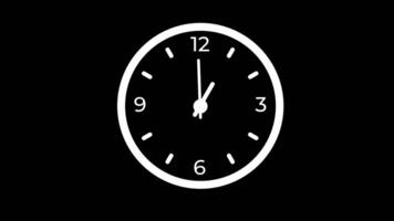 Animation of Clock Icon for time display Black background video