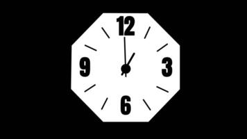 Animation of Clock Icon for time display Black background video