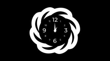 Animation of Clock Icon for time display Black background video