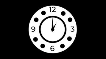 Animation von Uhr Symbol zum Zeit Anzeige schwarz Hintergrund video