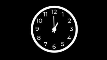Animation of Clock Icon for time display Black background video