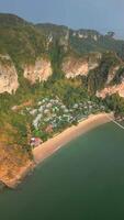 Aerial view of Pai Plong Beach in Ao Nang, Krabi, Thailand. video