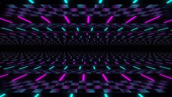 Corridor of Cyan and Pink Neon Lines Background VJ Loop in 4K video