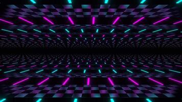Corridor of Cyan and Pink Neon Lines Background VJ Loop in 4K video