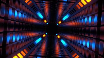 orange och blå abstrakt energi tunnel bakgrund vj slinga i 4k video