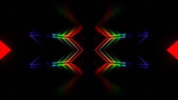 Corridor with Multicolor Neon Arrows Background VJ Loop in 4K video