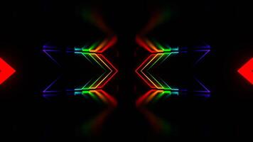 Corridor with Multicolor Neon Arrows Background VJ Loop in 4K video