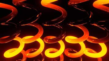 Orange Glossy Neon Spiral Background VJ Loop in 4K video