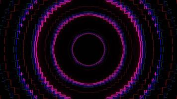multicolor neón ligero se mueve en círculos antecedentes vj lazo en 4k video