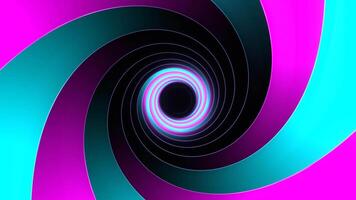 Pink and Cyan Neon Light Moves in Spiral Background VJ Loop in 4K video