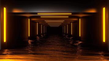 Orange Neon Water Tunnel Background VJ Loop in 4K video