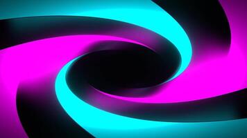 Cyan and Pink Neon Lines Move on Spiral Background VJ Loop in 4K video