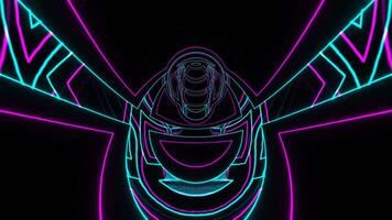 Cyan and Pink Neon Abstract Endless Moving on Circle Background VJ Loop in 4K video
