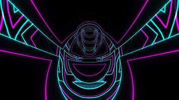 Cyan and Pink Neon Abstract Endless Moving on Circle Background VJ Loop in 4K video