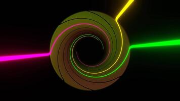 Rainbow Rotating Spiral Lines Strobe Background VJ Loop in 4K video