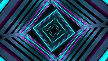 Cyan and Pink Neon Motion Effect Tunnel Background VJ Loop in 4K video