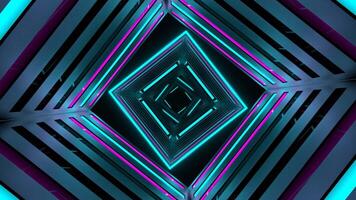 Cyan and Pink Neon Motion Effect Tunnel Background VJ Loop in 4K video